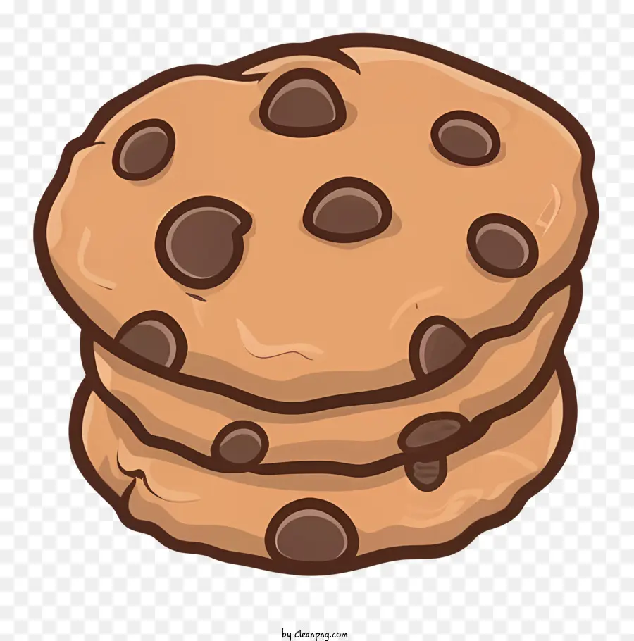 Cookies Aux Pépites De Chocolat，Biscuits De Style Dessin Animé PNG