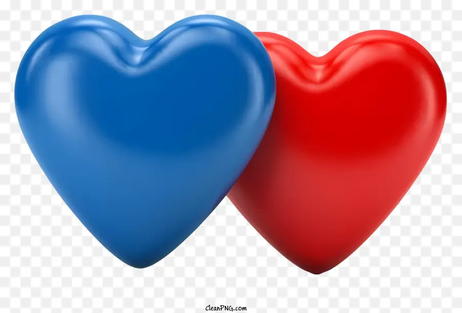Icône En Forme De Cœur，Coeur Bleu Et Rouge PNG