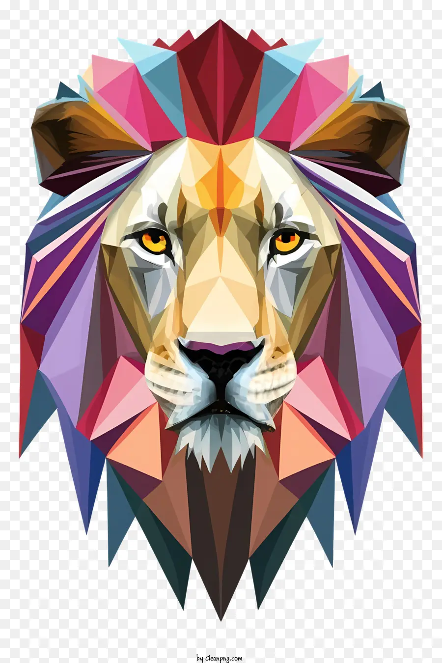 Lion Géométrique，Lion Coloré PNG