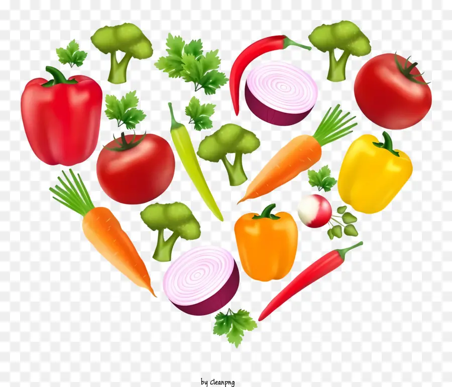 Légumes Coeur，Végétarien PNG