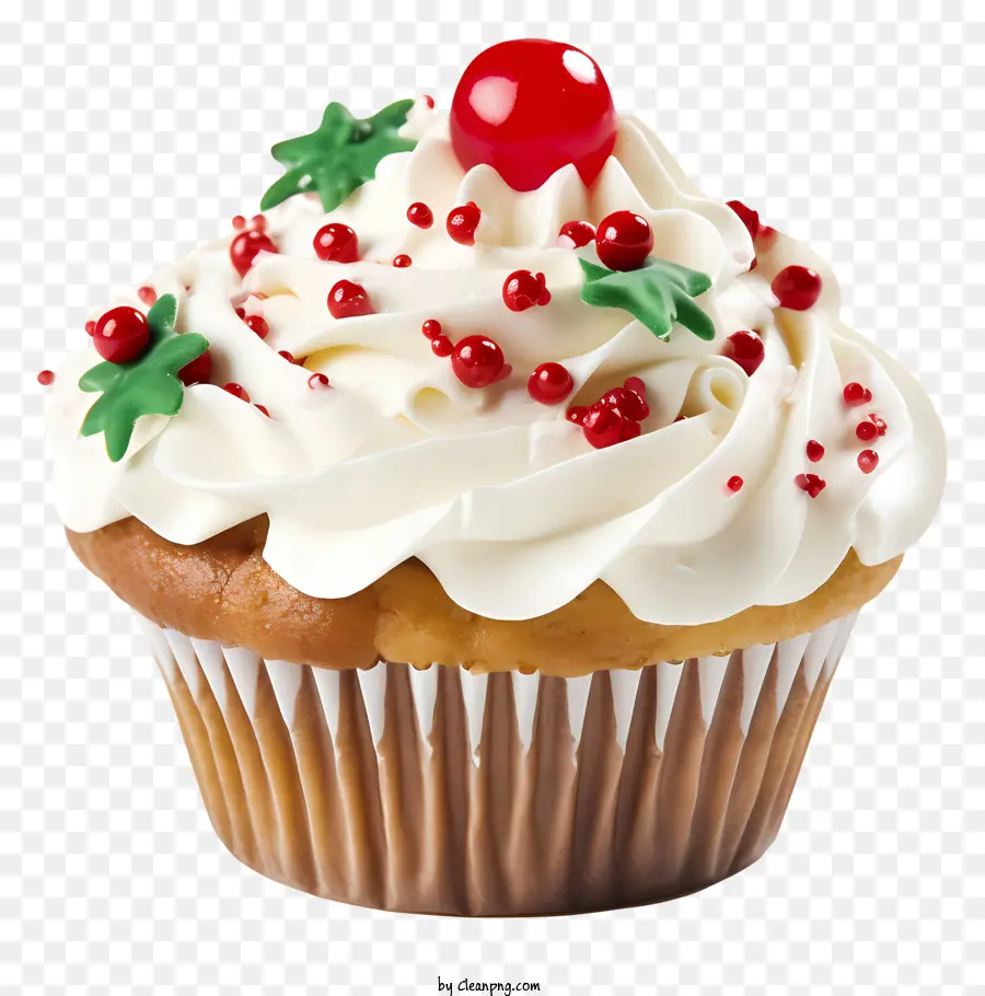 Cupcake Chocolat，Glaçage Blanc PNG