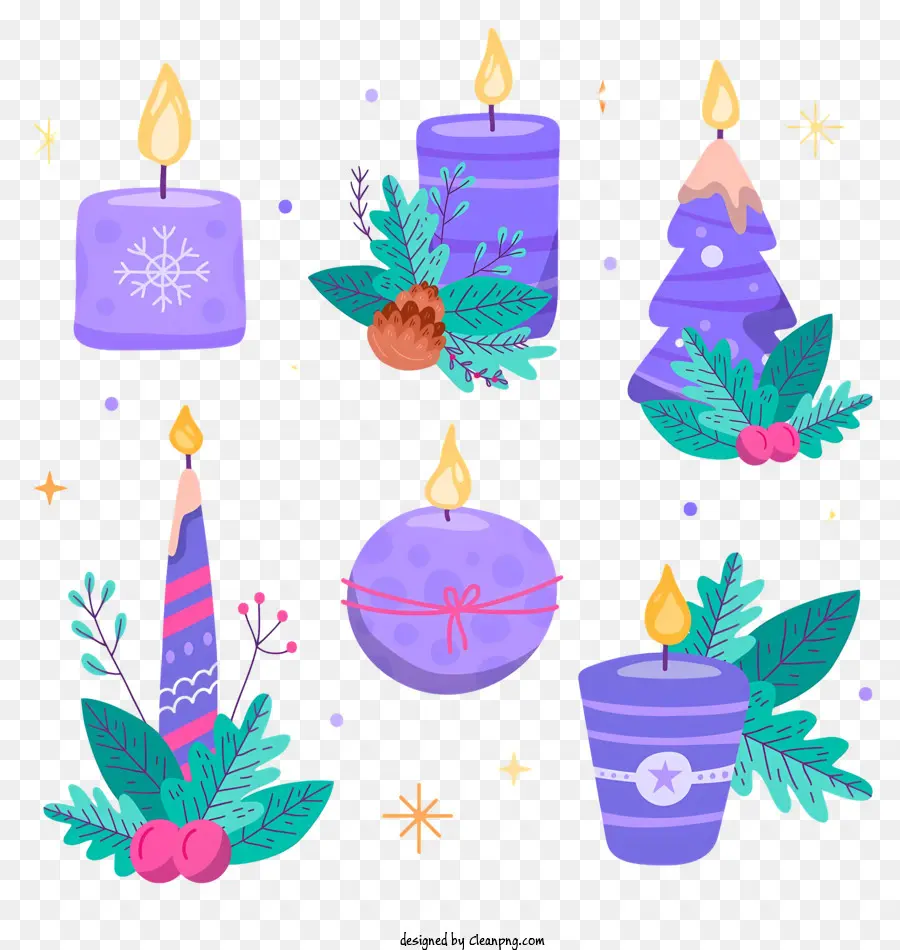 Bougies，Bougies Violettes PNG