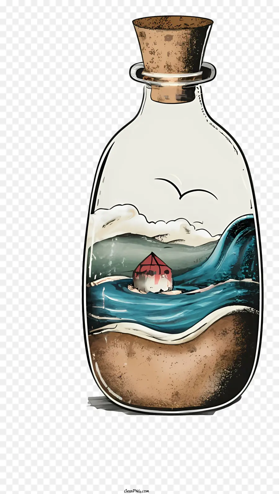 Bouteille En Verre，Maison En Bouteille PNG