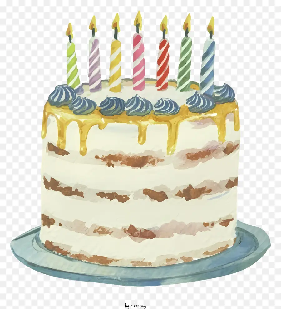Gâteau Avec Des Bougies，Gâteau D'anniversaire PNG