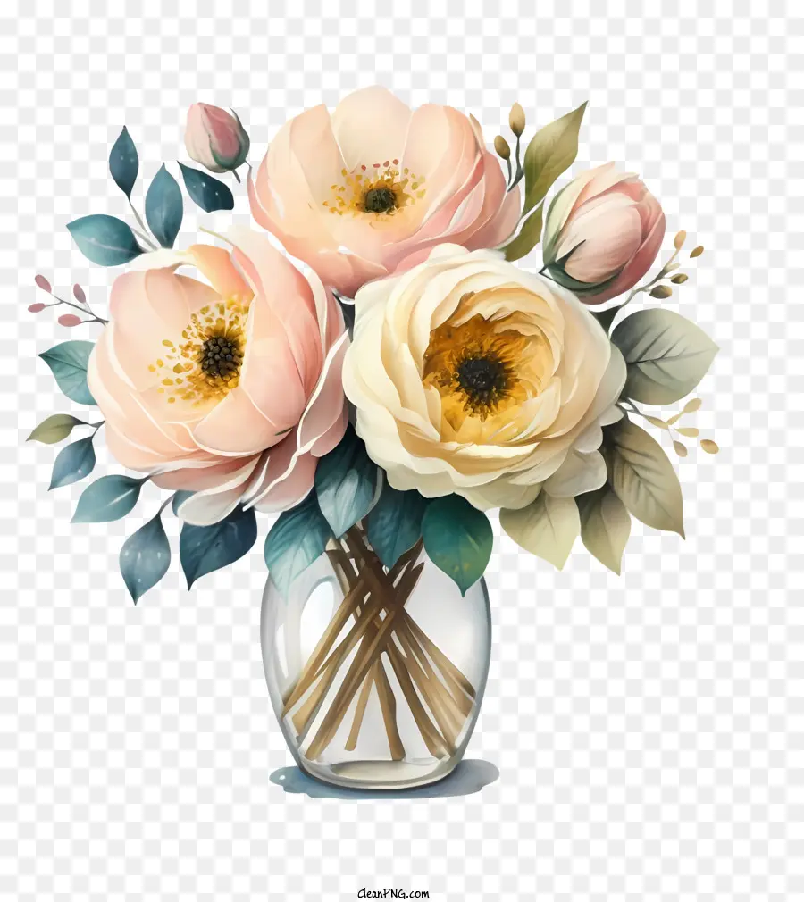 Composition Florale，Vase à Fleurs PNG