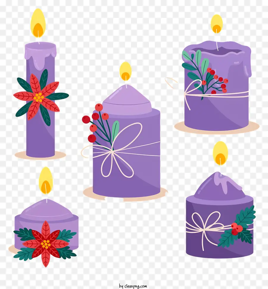 Bougies，Bougies Violettes PNG