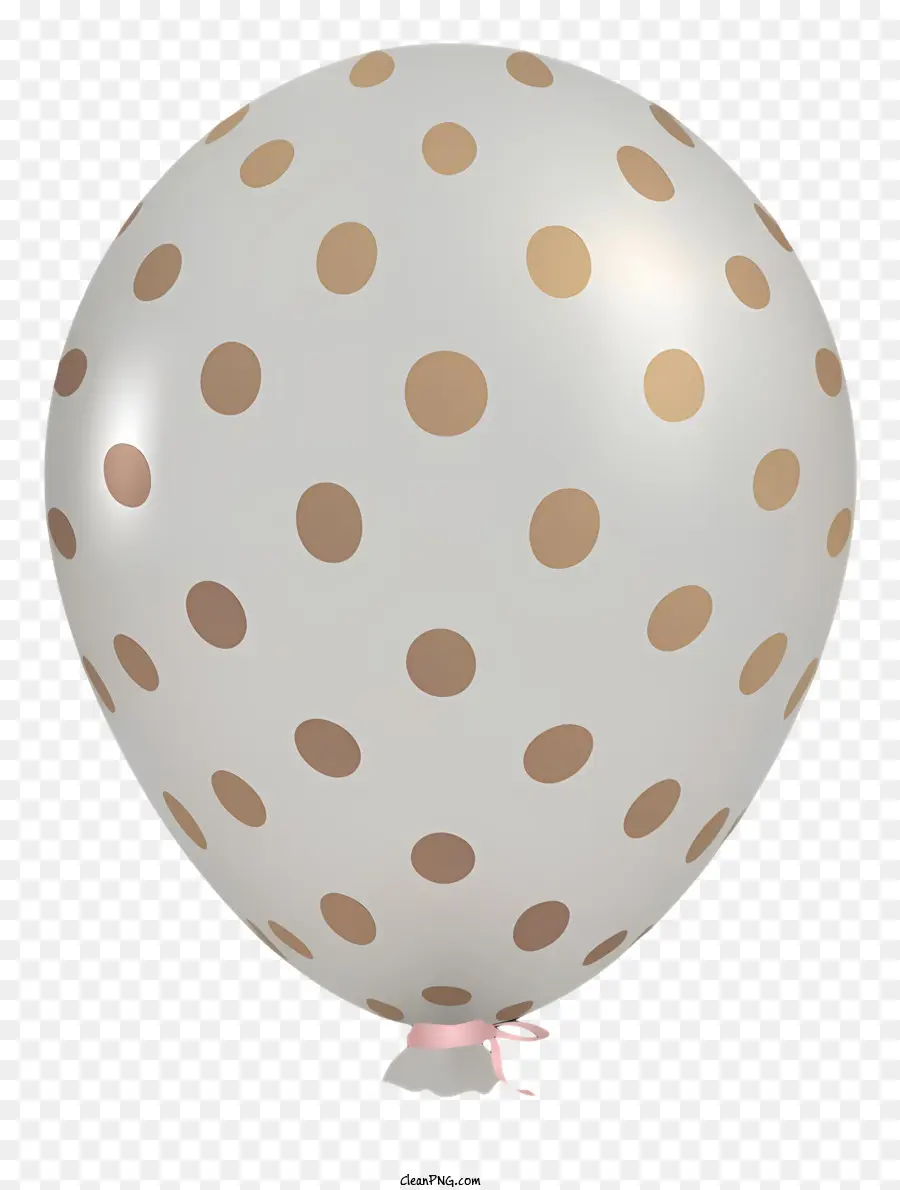 Ballon，Ballon Blanc à Pois Dorés PNG