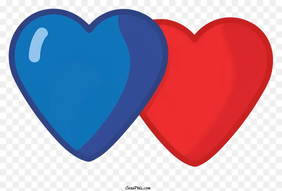 Cœurs，Coeurs Bleus Et Rouges PNG