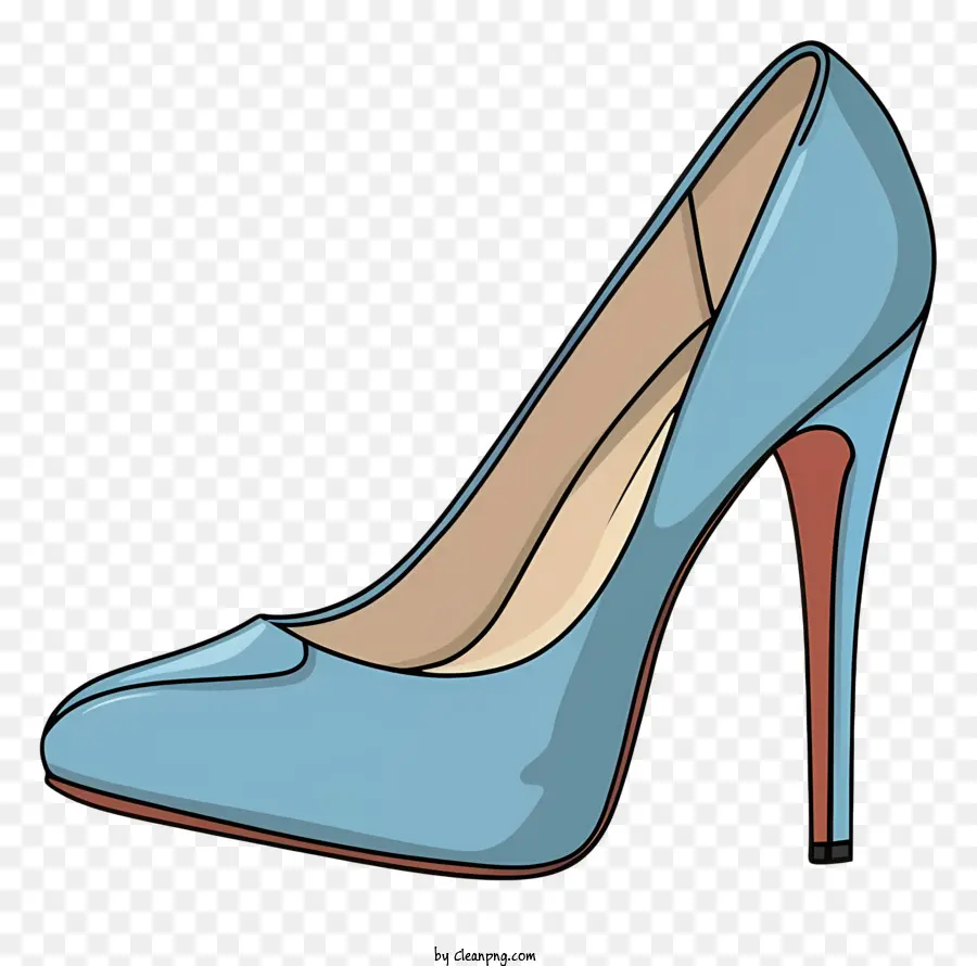 Chaussure Bleue à Talon Haut，Talon Haut Bleu PNG