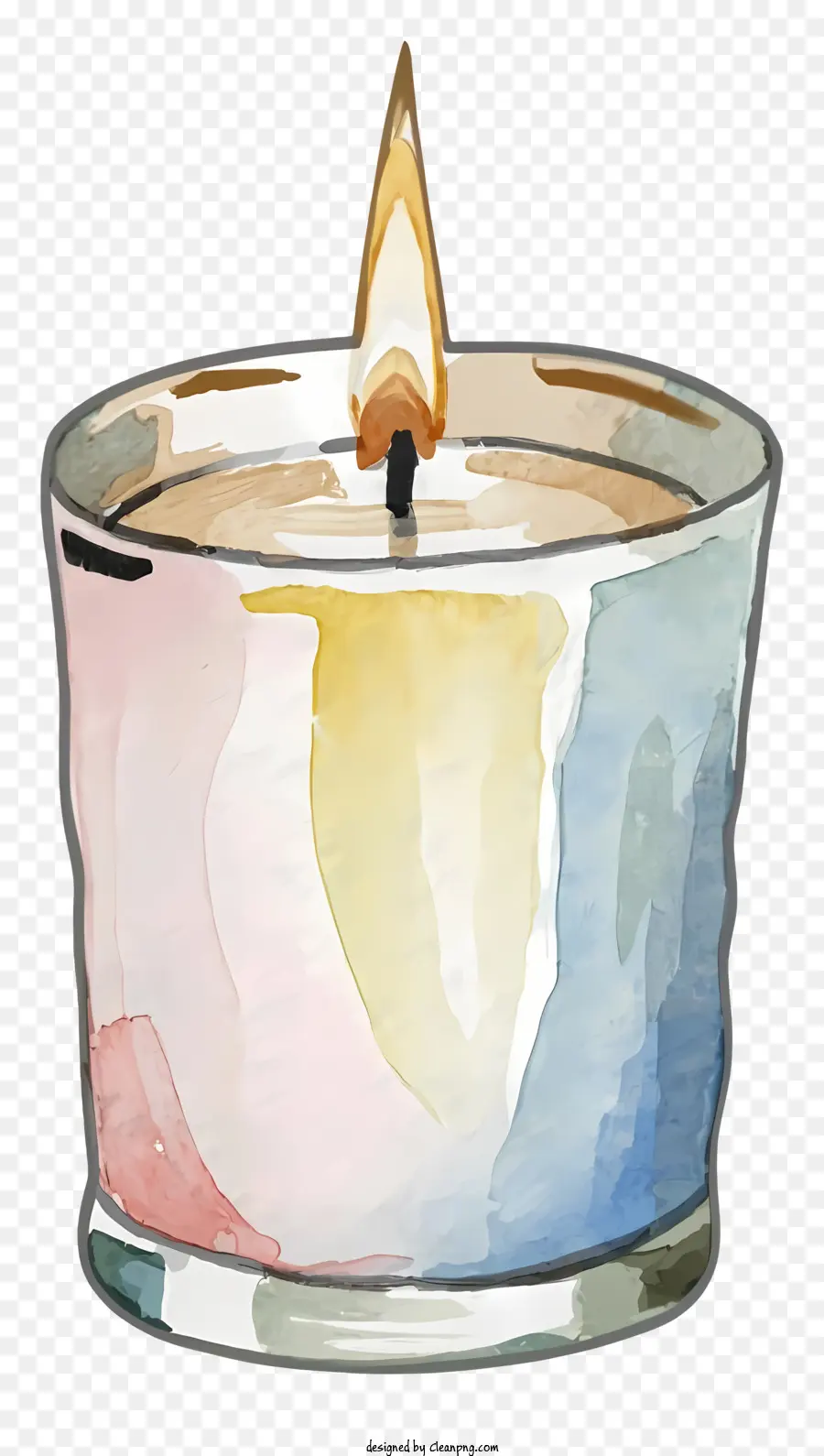 Peinture à L'aquarelle，Bougie PNG