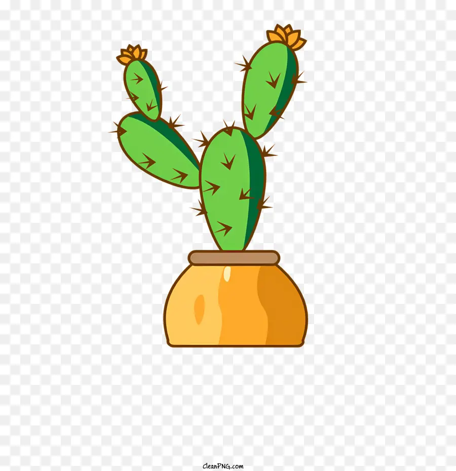 Pot De Cactus，Feuilles De Cactus PNG
