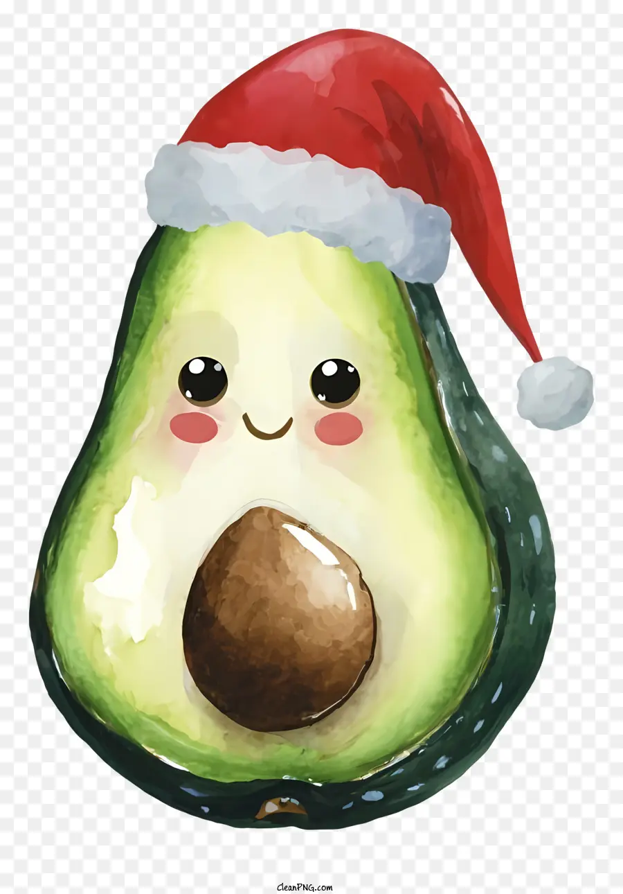 Avocat，Avocat Avec Chapeau De Père Noël PNG