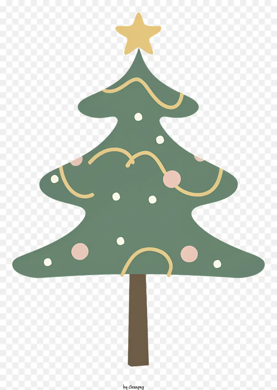 Décoration D'arbre De Noël，Arbre De Noël Avec étoile PNG
