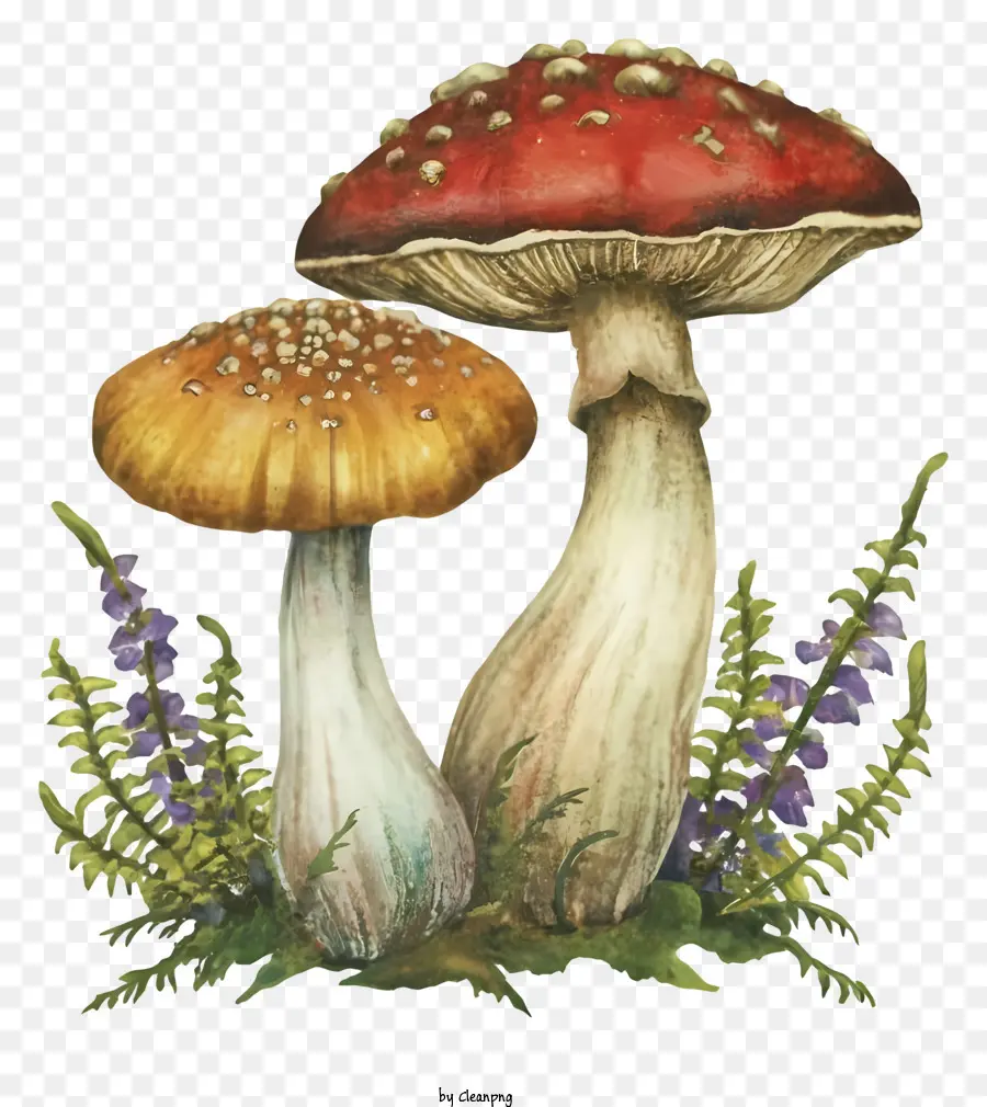 Champignons，Fleurs Sauvages PNG