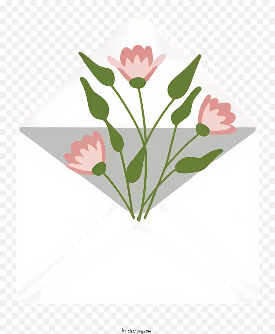 Ouvrir L'enveloppe，Bouquet De Fleurs Roses PNG