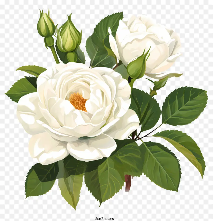Blanc Fleur Rose，Rose PNG