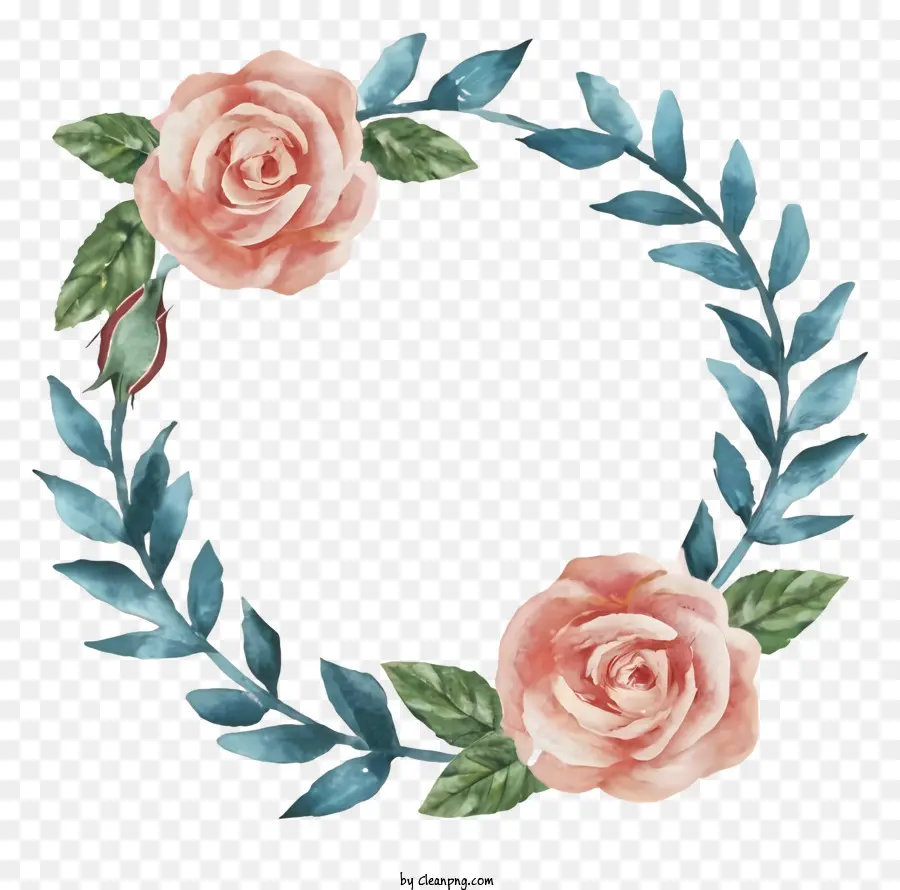 Couronne De Roses，Couronne Florale PNG