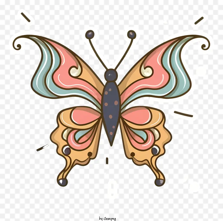 Papillon，Image Dessinée à La Main PNG
