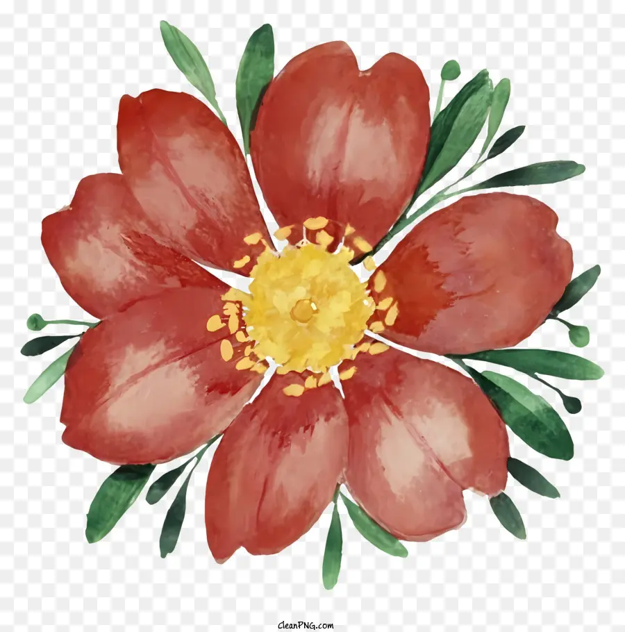 Peinture à L'aquarelle，Fleur Rouge PNG