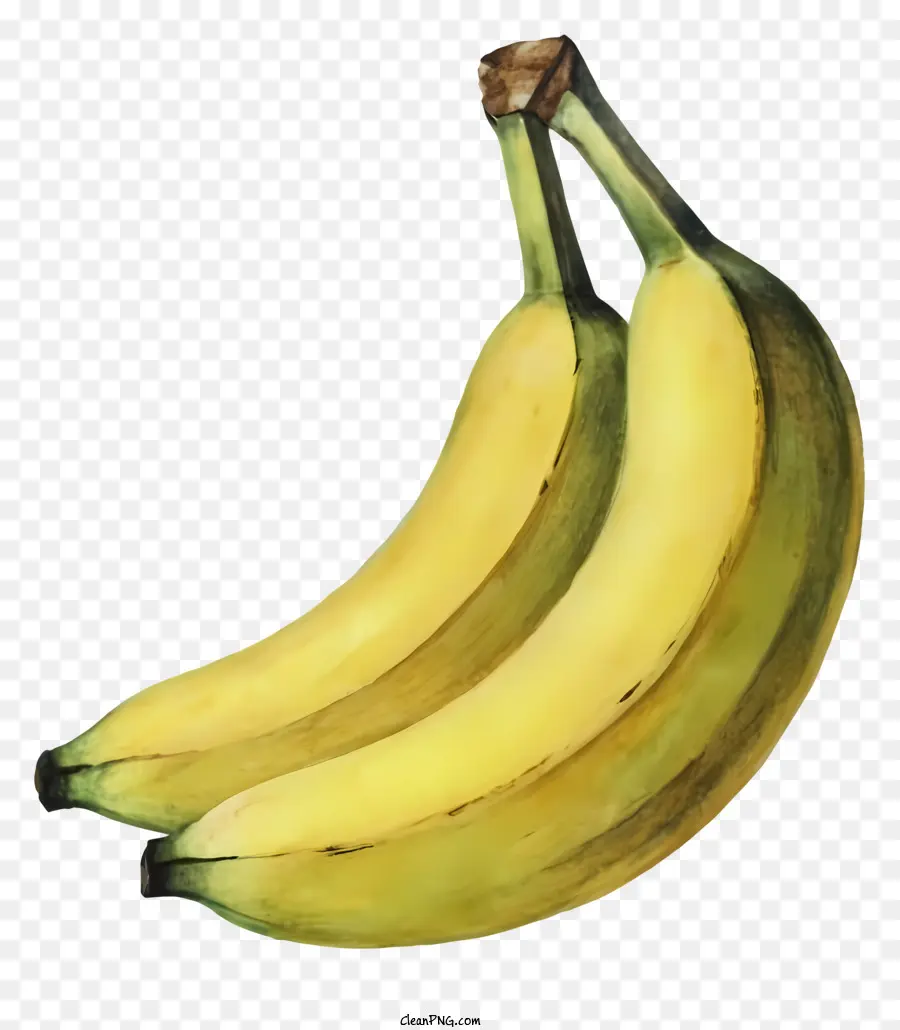 Peinture De Bananes Mûres，Bananes Jaunes Vives PNG