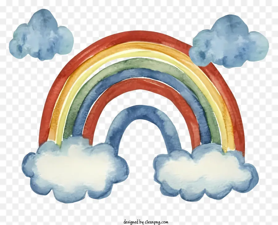 Illustration Aquarelle，Arc En Ciel PNG