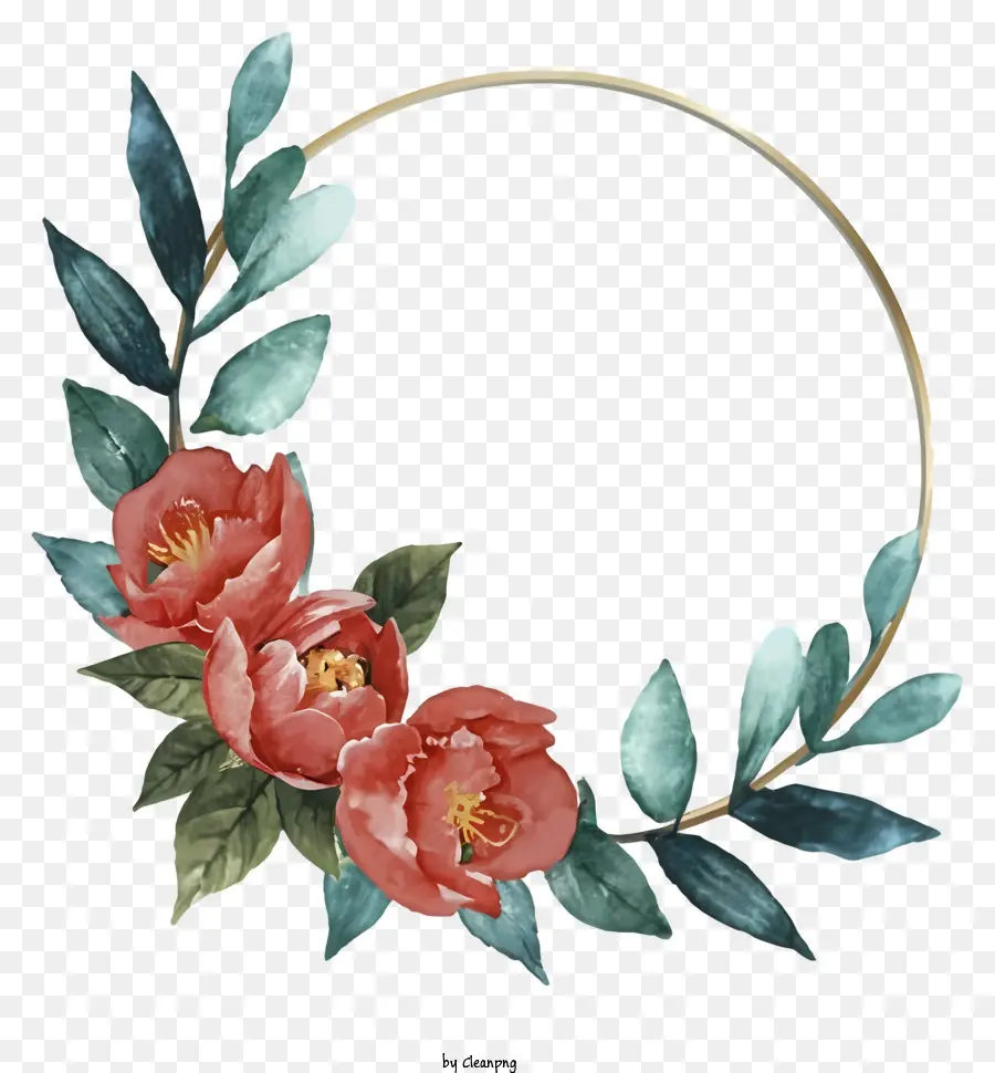 Peinture à L'aquarelle，Couronne De Fleurs PNG