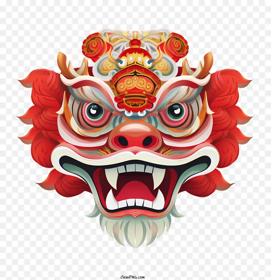 Tête De Danse De Lion Chinois，Masque De Lion PNG
