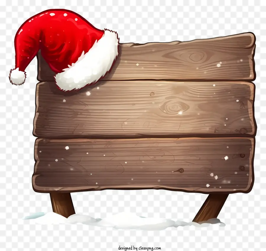 Chapeau De Père Noël，Panneau En Bois PNG