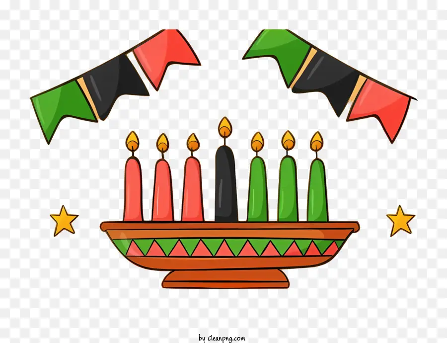 Bougies Multicolores，Bougies Kwanzaa PNG