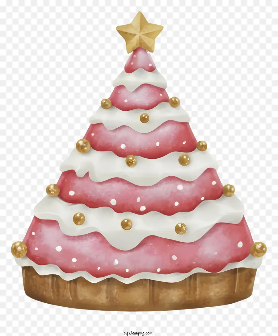 Gâteau Rose，Arbre De Noël PNG