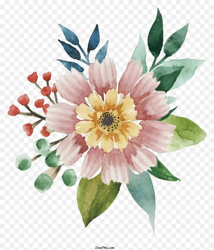 Peinture à L'aquarelle，Fleurs PNG