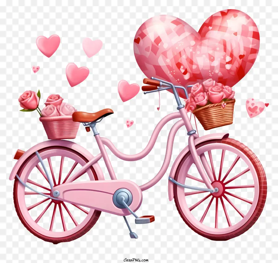Vélo Avec Des Roses，Les Roses Roses PNG