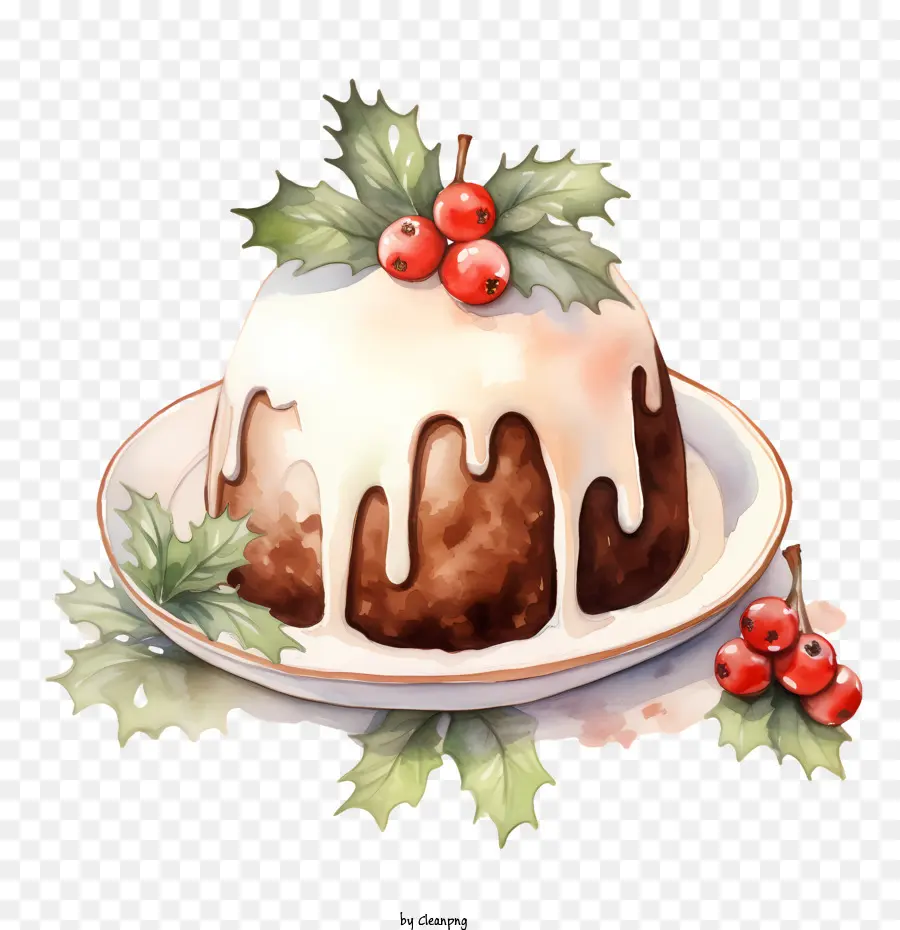 Le Christmas Pudding，Les Baies De Houx PNG