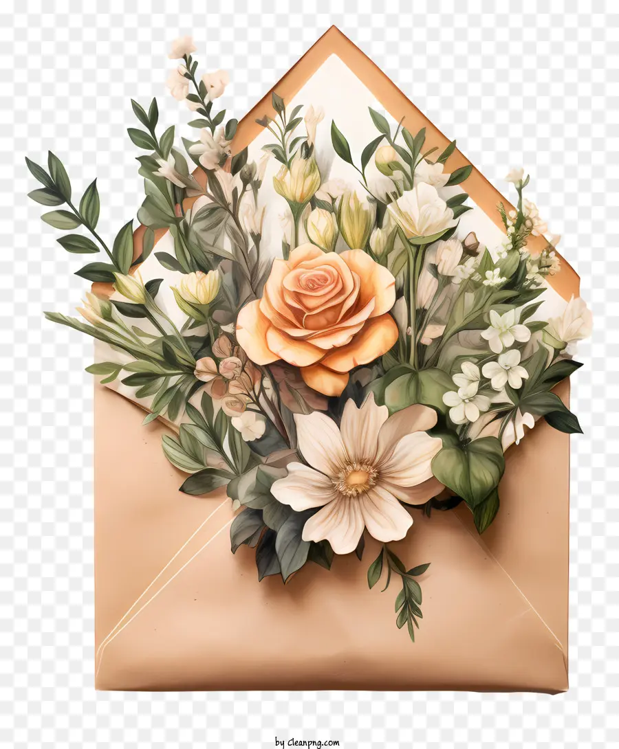 Lettre Ouverte，Bouquet De Fleurs PNG