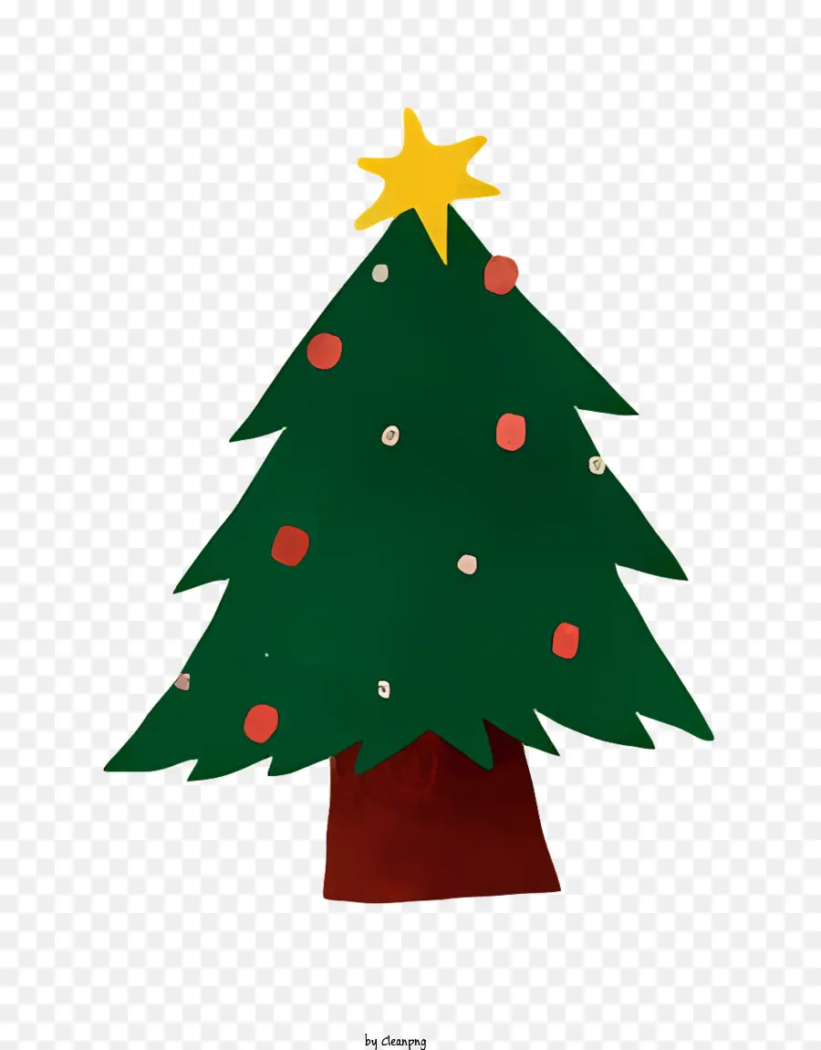 Le Vert De L'arbre De Noël，Décorations Rouges Et Or PNG