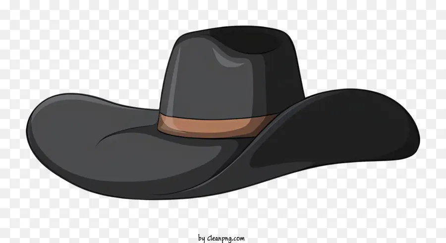 Chapeau De Cowboy Noir，Bande De Cuir PNG