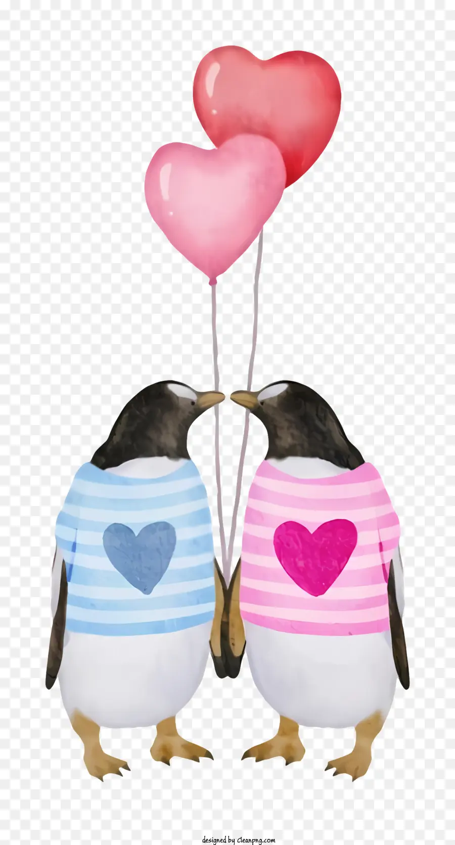 Pingouins Romantiques，Les Oiseaux D'amour PNG