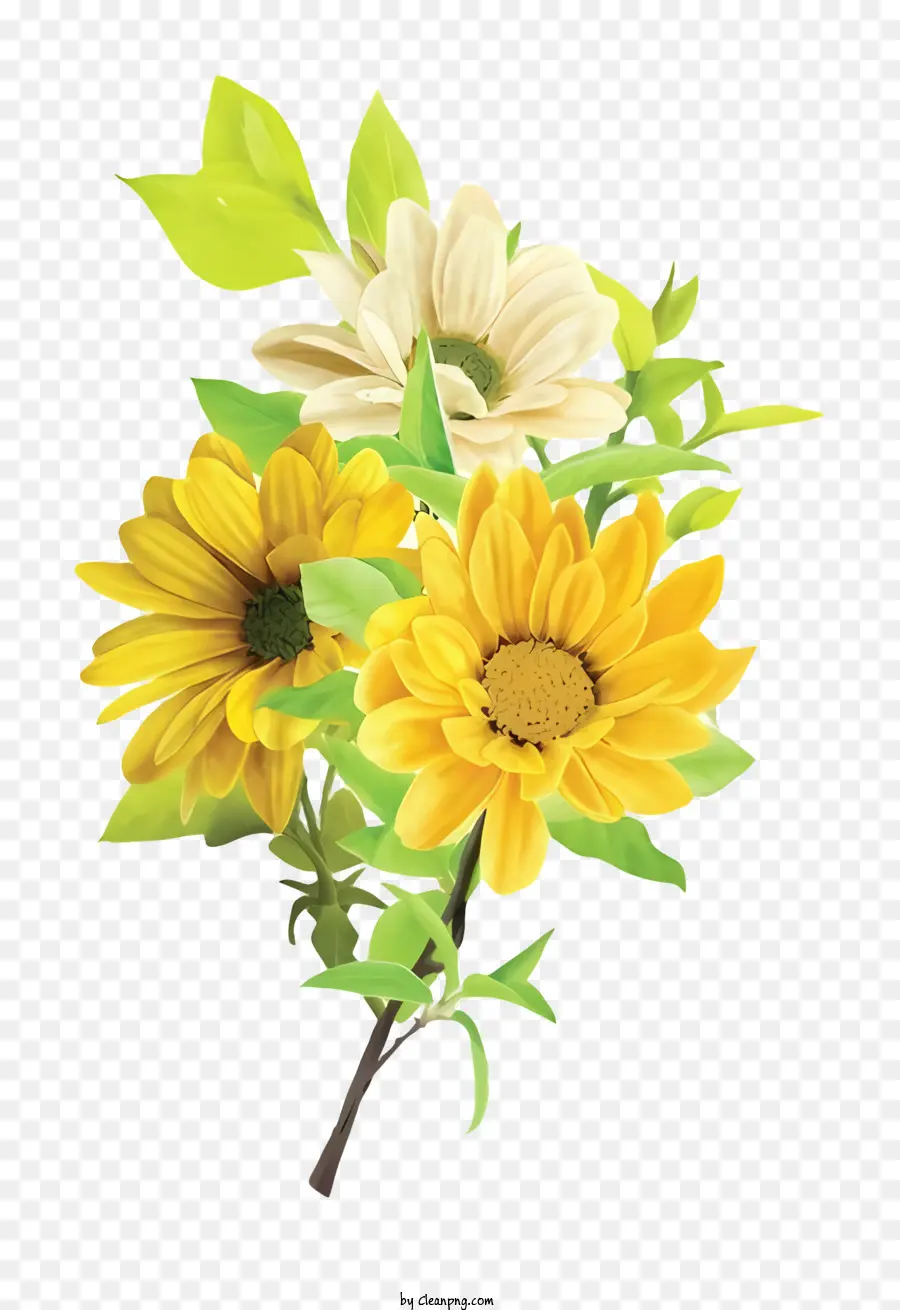 Bouquet，Fleurs Jaunes PNG