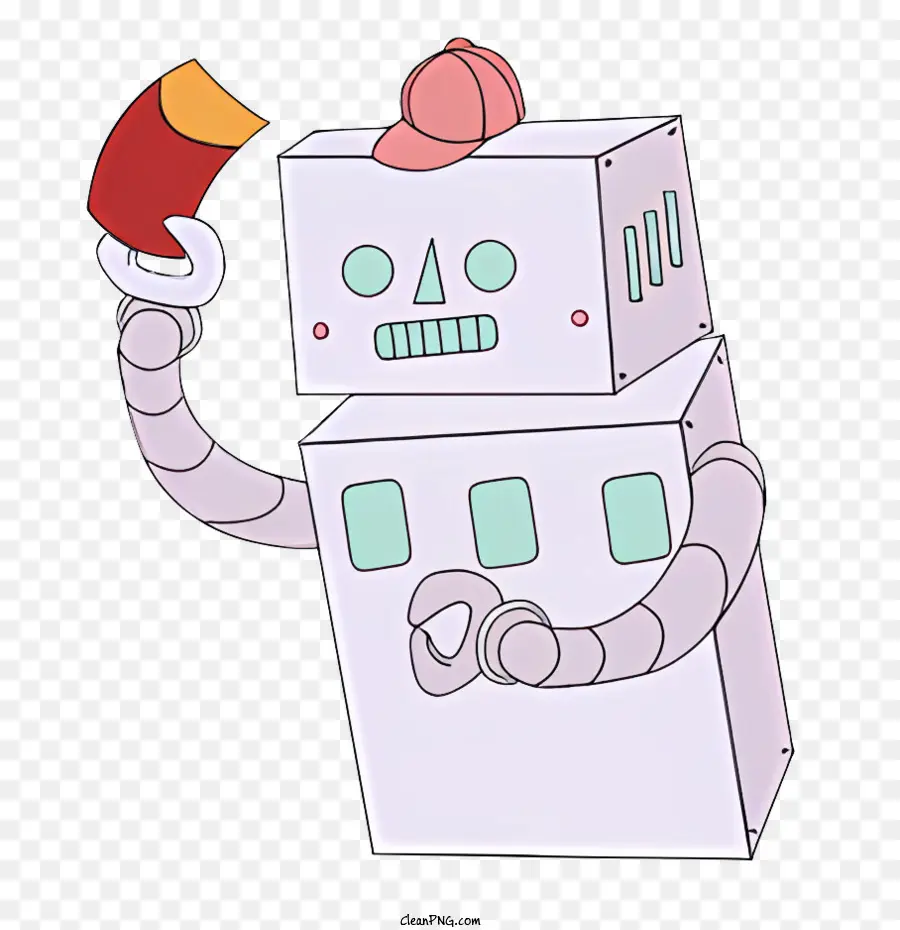 Robot De Dessin Animé，Batte De Baseball Rouge PNG