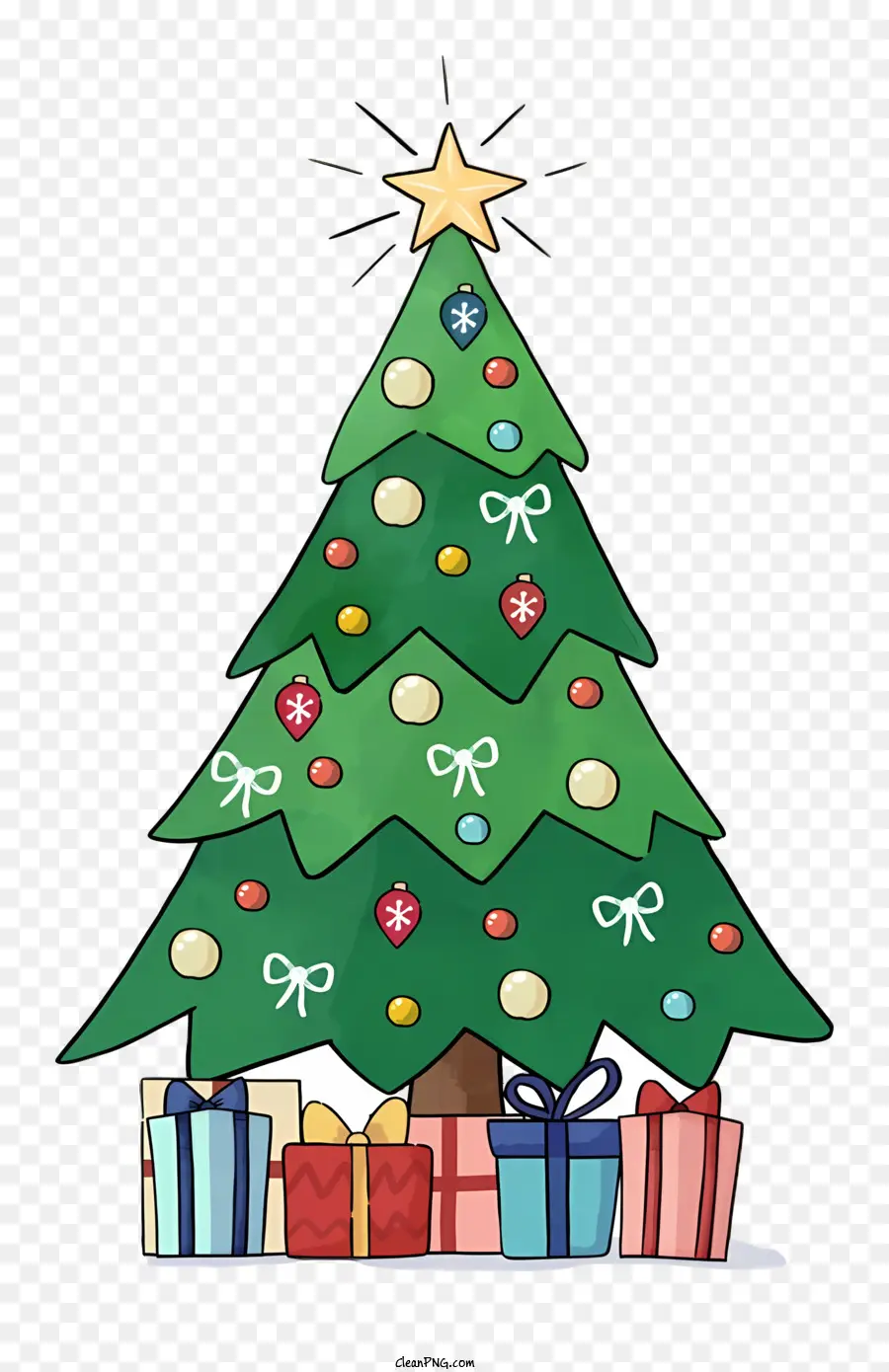 Arbre De Noël，Présente PNG