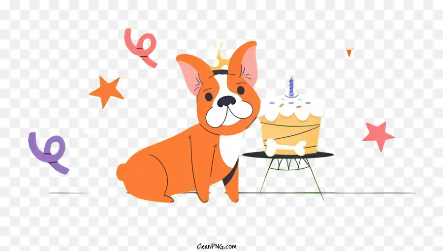 Fête D'anniversaire De Chien，Chien Avec Un Gâteau PNG