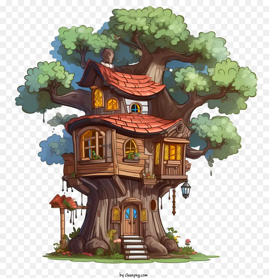 La Maison De L'arbre，Dessin Animé PNG