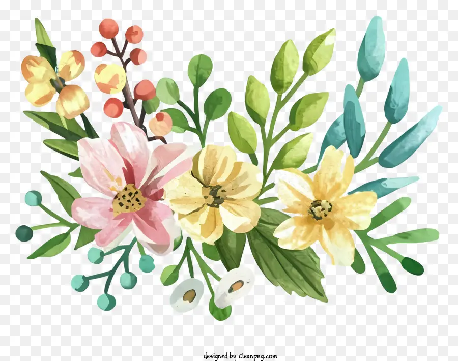 Bouquet De Fleurs，Plusieurs Couleurs PNG