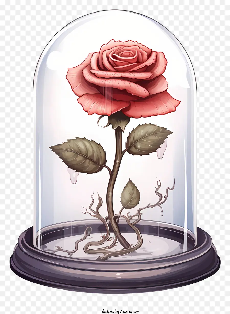 Décomposition De La Rose，Affichage Du Dôme En Verre PNG