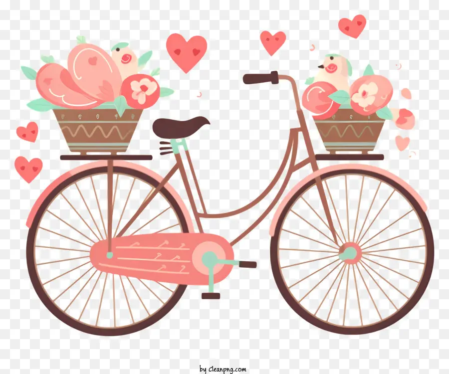 Vélo Avec Panier De Fleurs，Vélo Avec Des Fleurs PNG