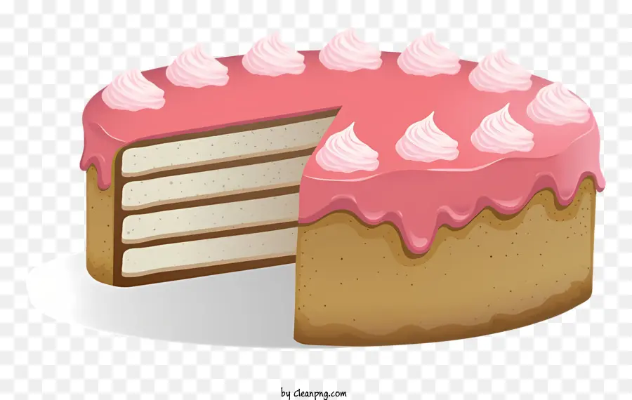 Il Est Servi Sur Une Assiette Noire，Gâteau Rose PNG