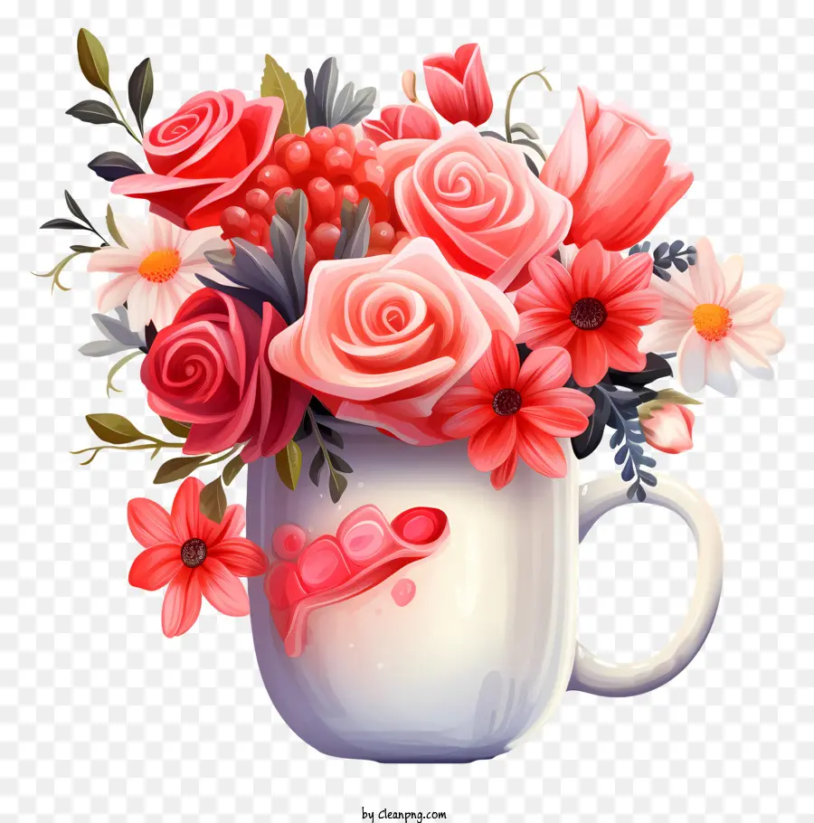 Tasse De Fleurs，Vase PNG