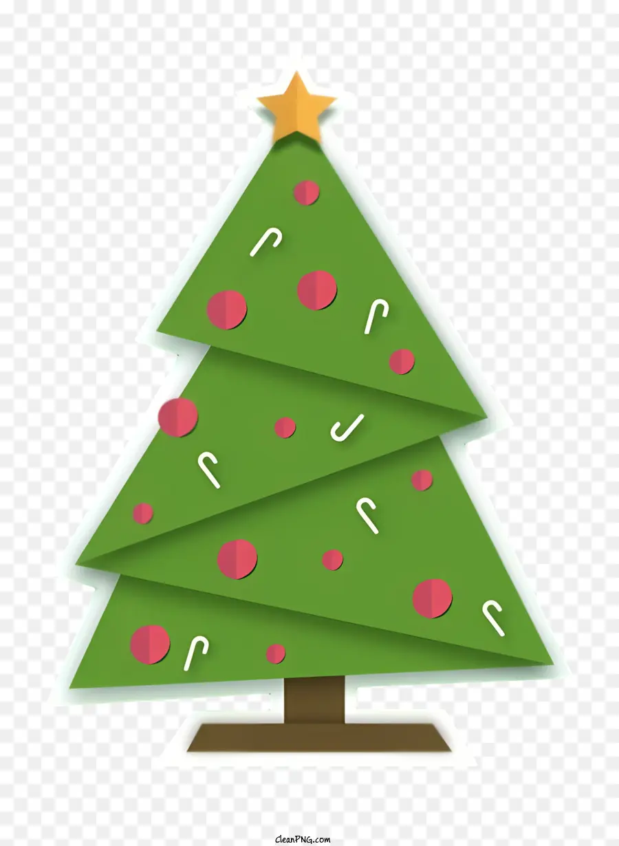 Le Vert De L'arbre De Noël，Stripe Rouge Et Blanche PNG