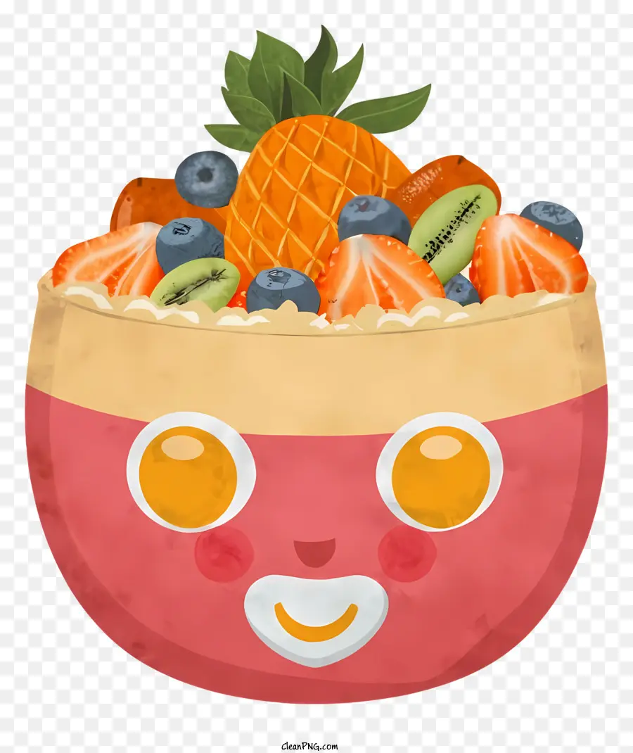 Fruits De Dessin Animé，Bol De Fruits PNG