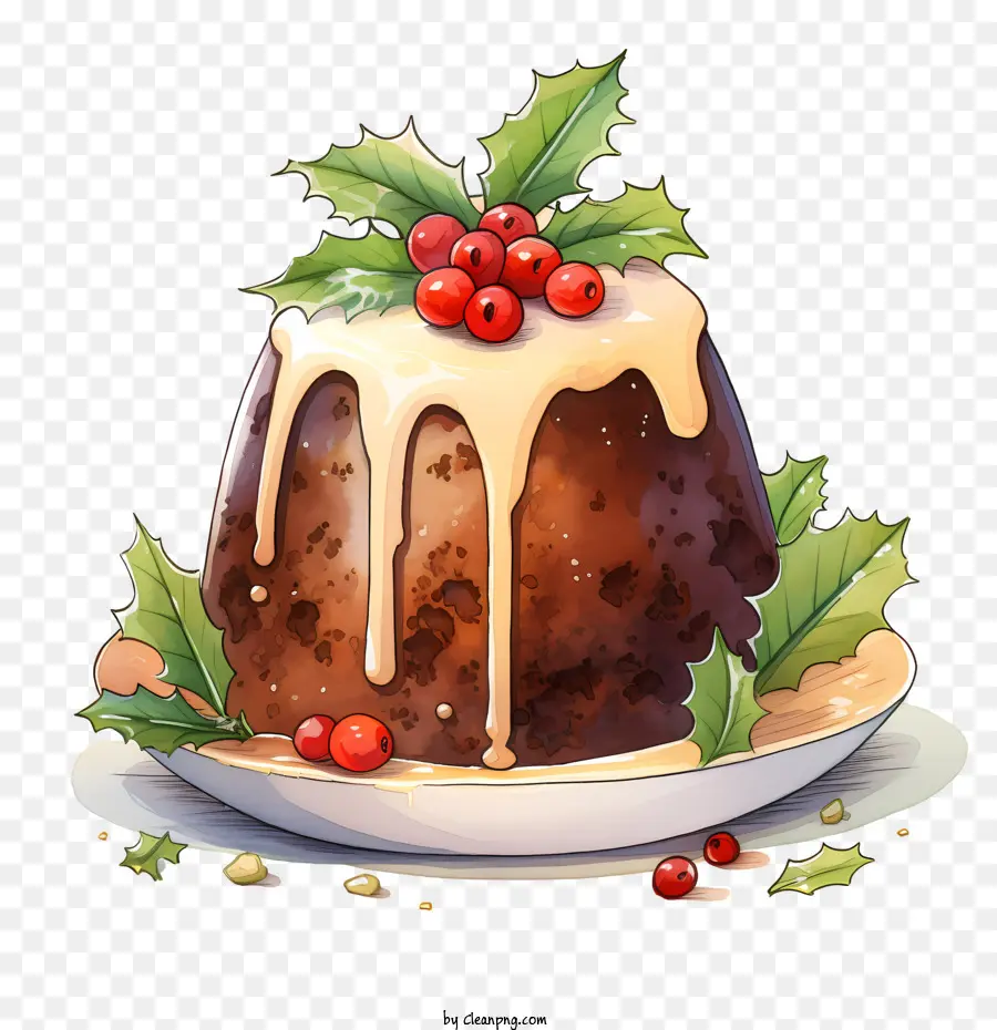 Le Christmas Pudding，Fruits Rouges PNG